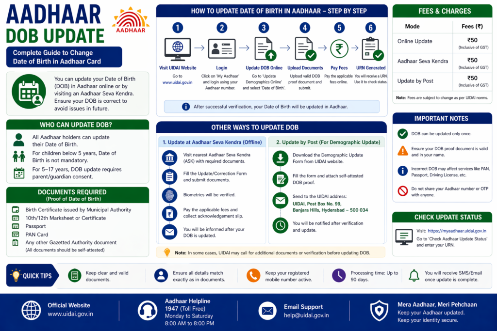 Aadhaar DOB Update