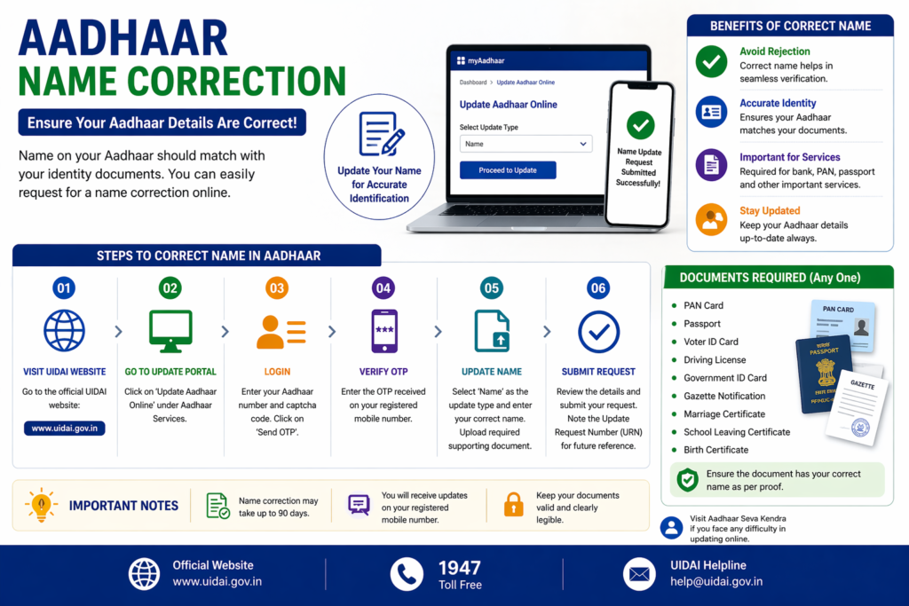 Aadhaar Name Correction