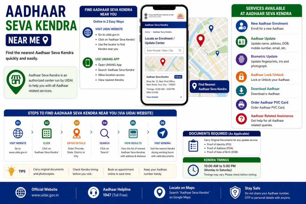 Aadhaar Seva Kendra Near Me