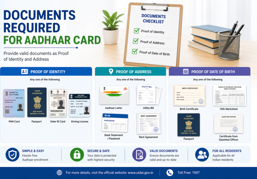 Documents Required for Aadhaar Card
