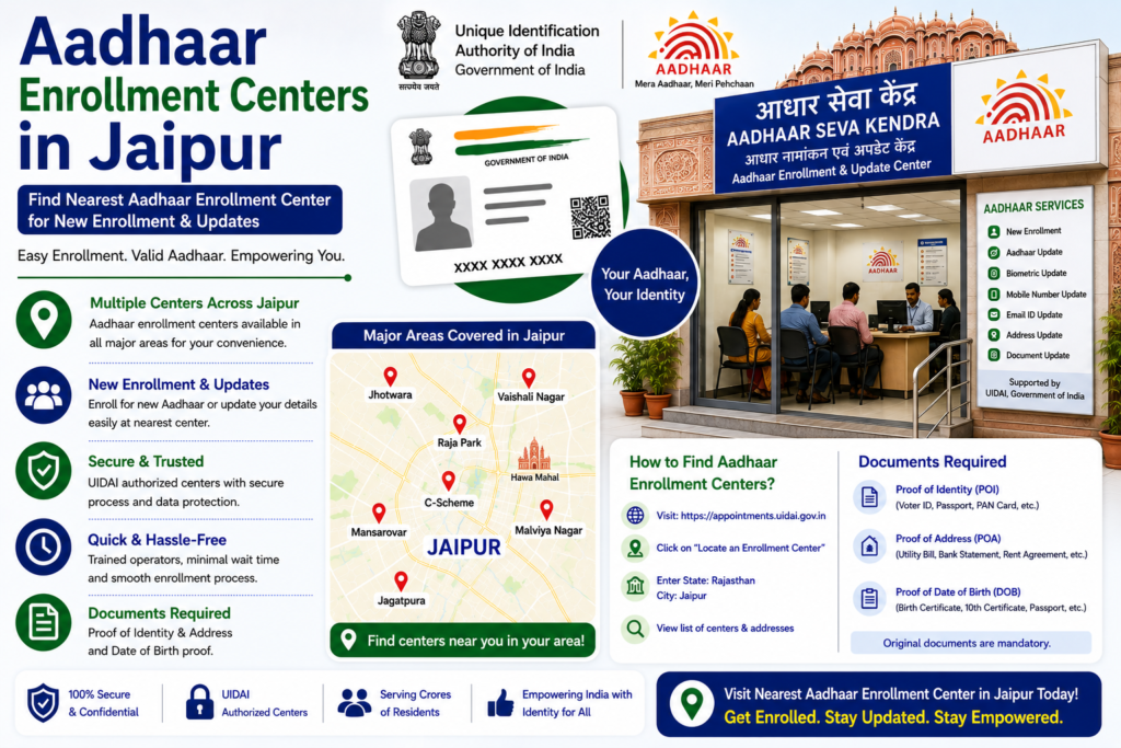 Aadhaar Enrollment Centers in Jaipur