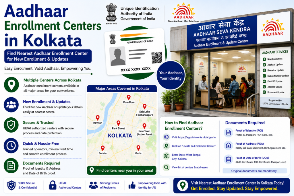 Aadhaar Enrollment Centers in Kolkata