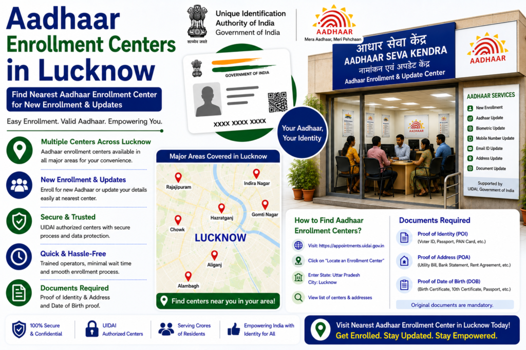 Aadhaar Enrollment Centers in Lucknow