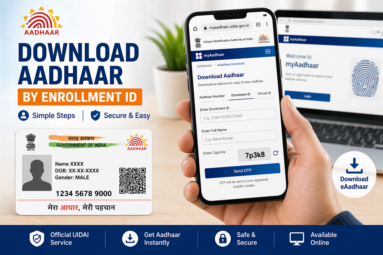 Wht Is Aadhaar Uid Download Aadhaar By Enrollment ID: How To Get E-Aadhaar Using EID